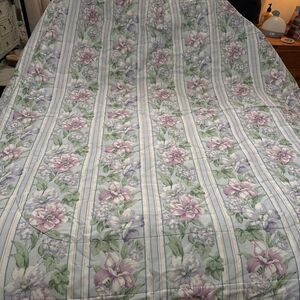 Antique Blue Purple Floral Quilt Comforter Hand Quilted Queen Reversible Pretty!